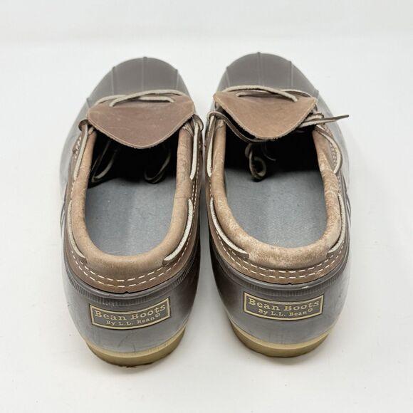 L.L. Bean Duck Boots Low Shoes Mens 13 Wide Brown Leather Rubber Moc Waterproof main image 4